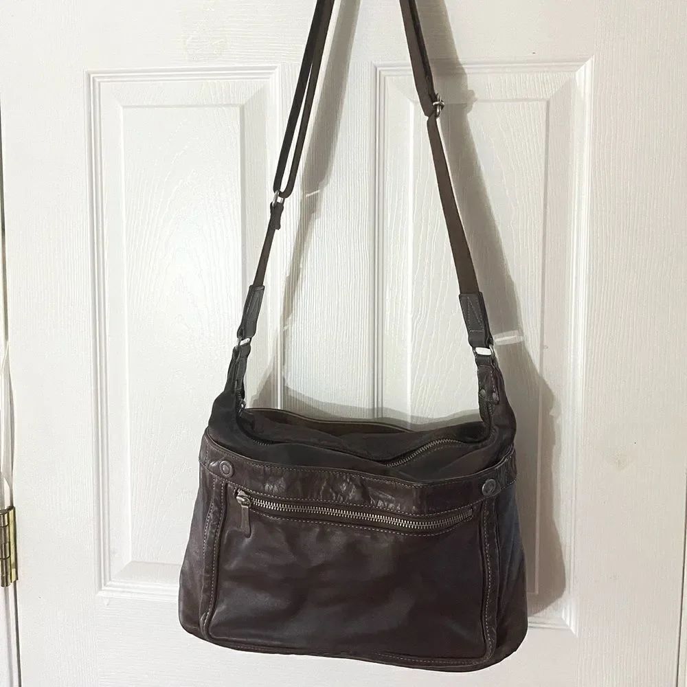 Vintage Toyooka Handmade craftsman made in Japan distressed Brown leather bag